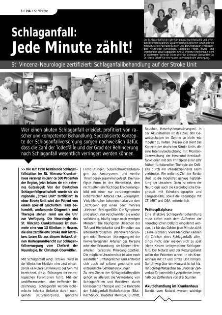 Schlaganfall: Jede Minute zählt! - St. Vincenz Krankenhaus Limburg