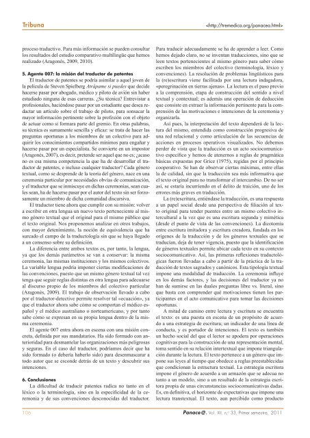 Panace@ Revista de Medicina y TraducciÃ³n - TremÃ©dica