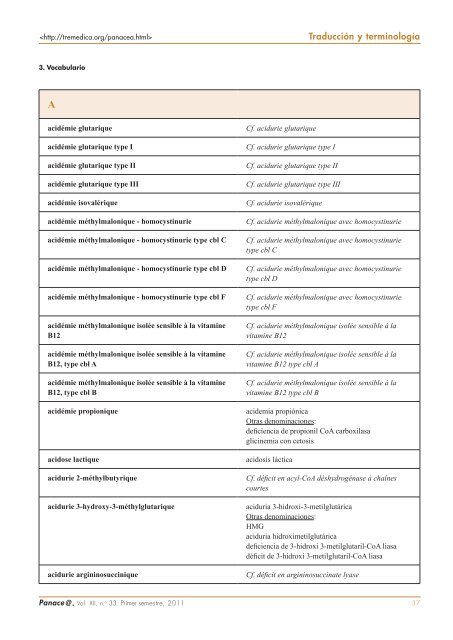 Panace@ Revista de Medicina y TraducciÃ³n - TremÃ©dica