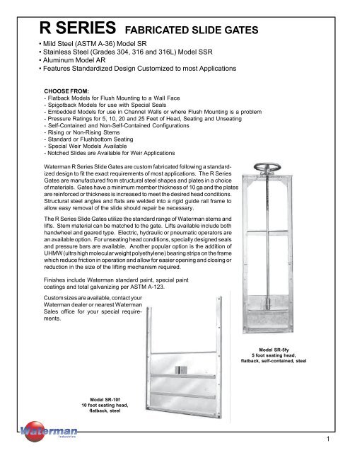 R SERIES FABRICATED SLIDE GATES