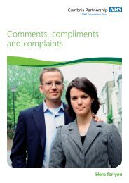 Comments, compliments and complaints - Cumbria Partnership ...