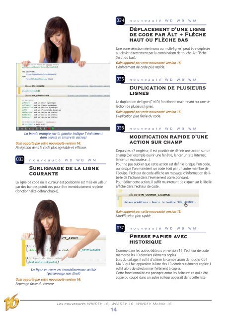 Nouveautés de la version 16 - Source : www.pcsoft-windev-webdev ...