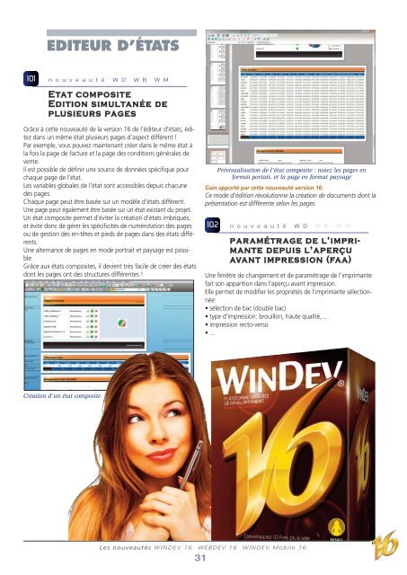 Nouveautés de la version 16 - Source : www.pcsoft-windev-webdev ...