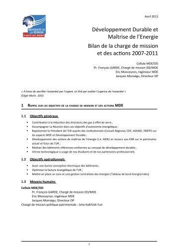 Rapport Tampon III - UniversitÃ© de la RÃ©union