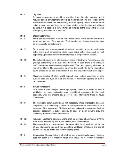 Specifications Part 1 - Water Supply, Sewerage and Tube Well Works