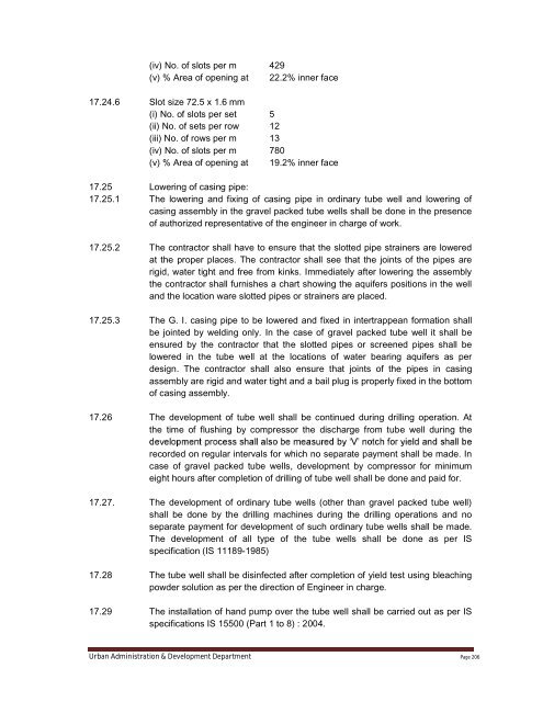 Specifications Part 1 - Water Supply, Sewerage and Tube Well Works