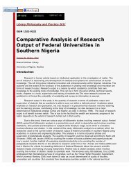 Comparative Analysis of Research Output of Federal Universities in ...