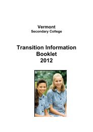 Transition Information Booklet 2012 - Vermont Secondary College