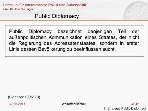 Meinungs - Lehrstuhl fÃ¼r Internationale Politik und AuÃenpolitik