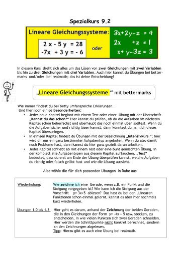 Lineare Gleichungssysteme - stÃ¤dtisches Gymnasium Herten