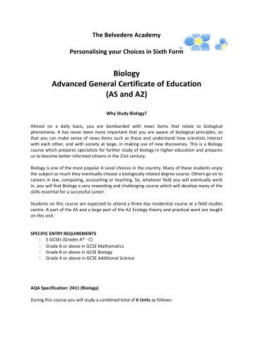 Biology AS - A2 Course Information.pdf - The Belvedere Academy ...