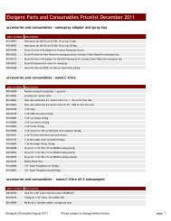 Eksigent Parts and Consumables Pricelist December 2011