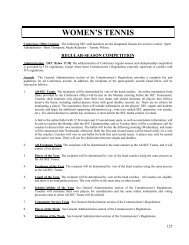 WOMEN'S TENNIS - Southeastern Conference