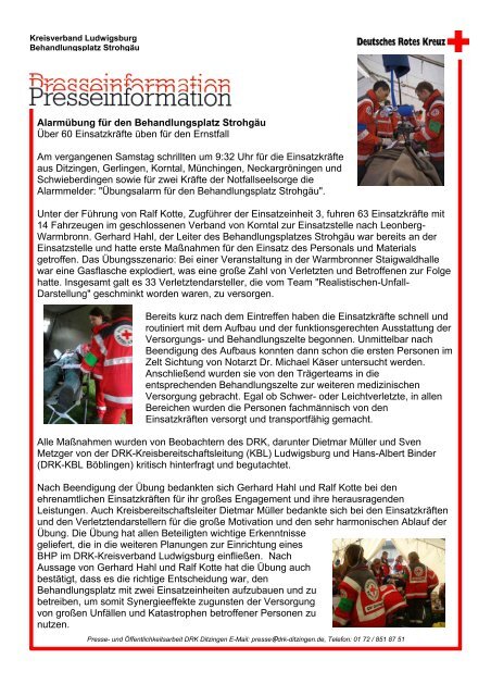 zum Bericht - DRK Ortsverein Schwieberdingen