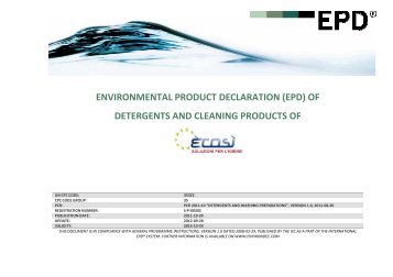 (epd) of detergents and cleaning products of - The International EPD ...