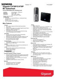 Siemens Gigaset C470 IP - Datasheet - MyNetFone