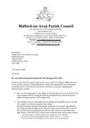 Letter to Stratford District Council, dated 12 January 2009