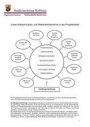 Unterrichtsprinzipien in der Projektarbeit - Teildienststelle Altenkirchen