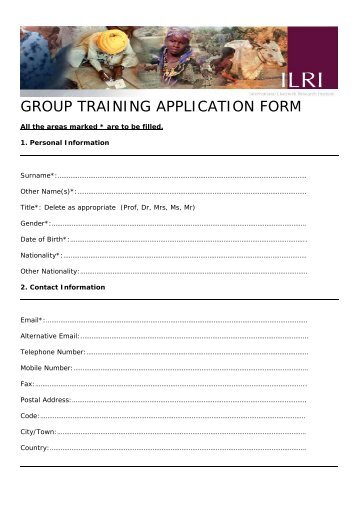 GROUP TRAINING APPLICATION FORM