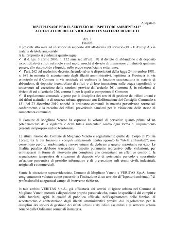 ISPETTORI AMBIENTALI - Comune di Mogliano Veneto