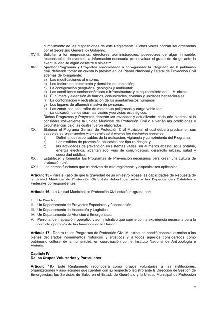 Reglamento PCMQ Nov08 - Municipio de QuerÃ©taro