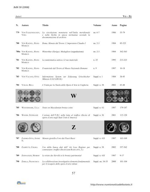 autori - Portale Numismatico dello Stato