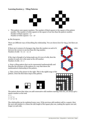 Learning Session Three â Tiling patterns - teacher