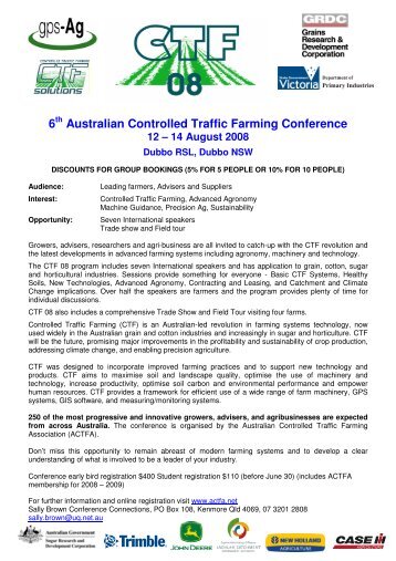 6 Australian Controlled Traffic Farming Conference - ACTFA
