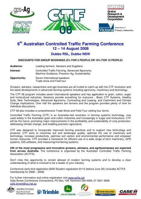 6 Australian Controlled Traffic Farming Conference - ACTFA