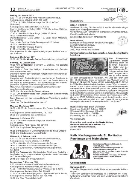 Ausgabe Nr. 04 vom 27.01.2011 - Stadt Renningen