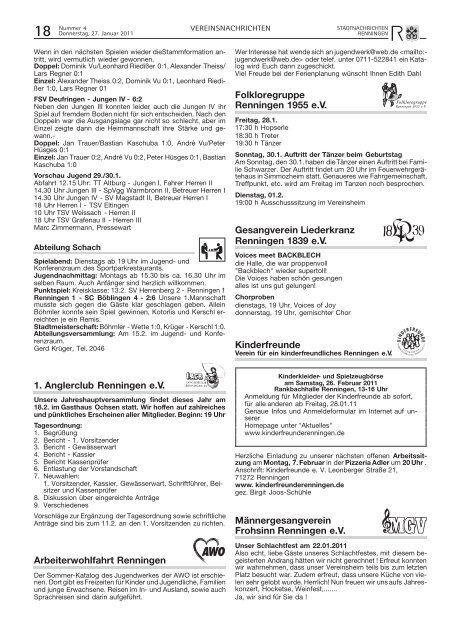 Ausgabe Nr. 04 vom 27.01.2011 - Stadt Renningen