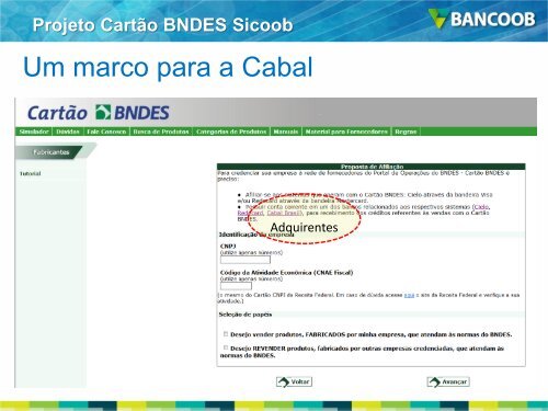 Projeto Cartão BNDES Sicoob - Abde