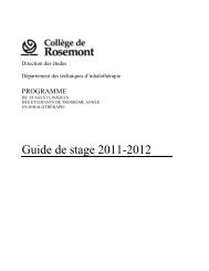 Guide de stage 2011-2012 - Accueil