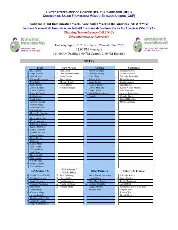 UNITED STATES-MEXICO BORDER HEALTH COMMISSION (BHC)