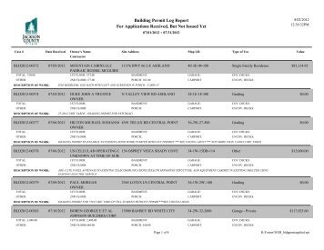 Building Permit Log Report For Applications Received, But Not ...