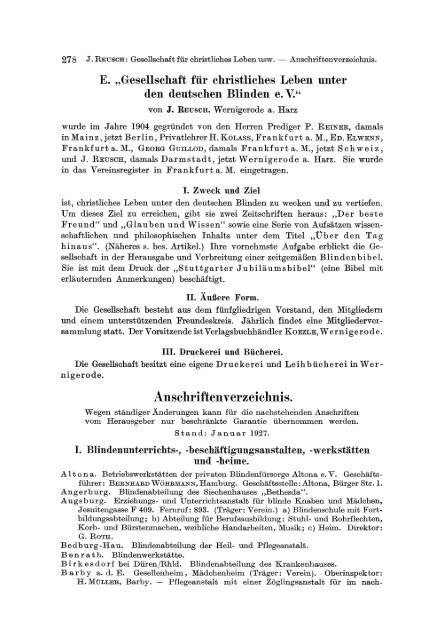 Anschriftenverzeichnis. - Springer