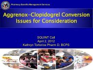 Aggrenox-Clopidogrel Conversion Issues for Consideration - QUERI