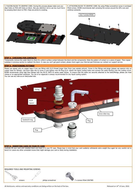 Installation and mounting manual for EK-FC 5870 ASUS V2 ... - EKWB