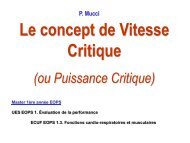 Le concept de Vitesse Critique