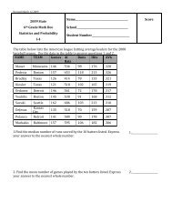 2009 State 6th Grade Math Bee Statistics and Probability I ... - AEA 267