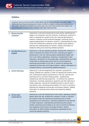 Syllabus - Clarity English language teaching online