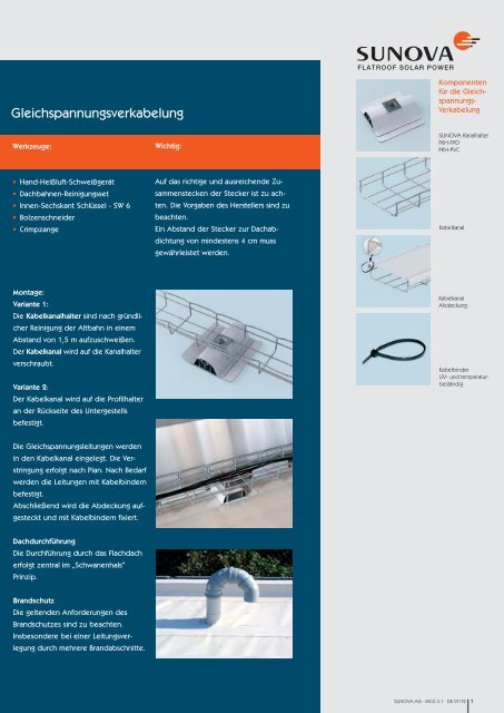 Systembeschreibung Befestigung MCG 3.1 - Sunova