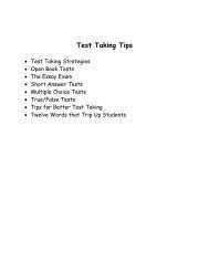 Test Taking Tips