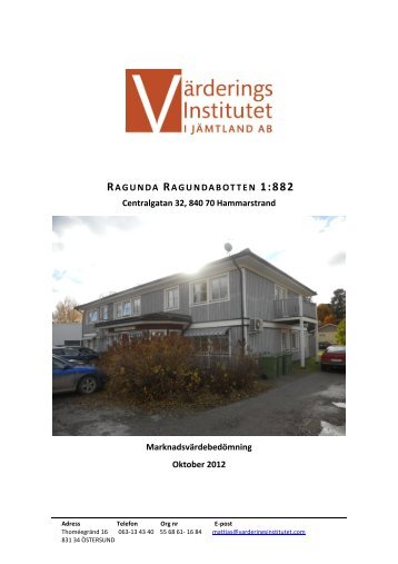 RAGUNDA RAGUNDABOTTEN 1:882 Centralgatan 32 ... - Abersten