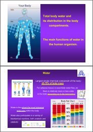 Total body water and its distribution in the body compartments. The ...