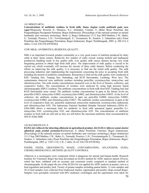 IARA Vol. XXVI No. 1 Year. 2009 (pdf, 1420 kb) - Pustaka Deptan