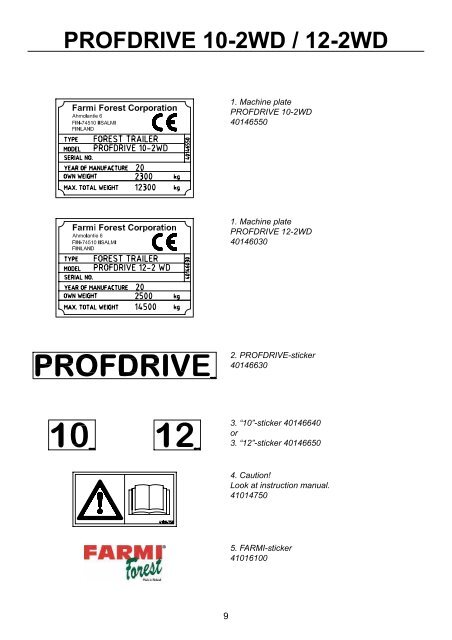 PROFDRIVE 10-2WD / 12-2WD - Farmi Forest