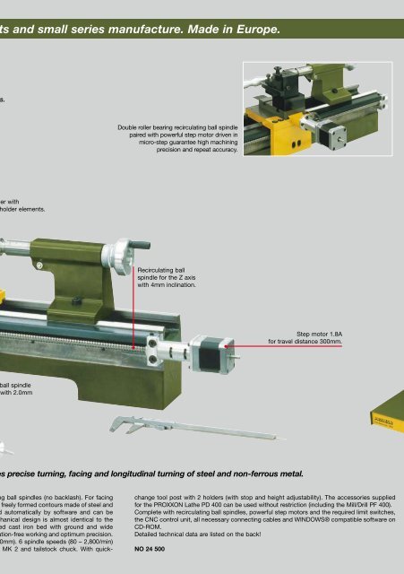 Lathe System PD 400/CNC MICRO Miller FF 500/CNC