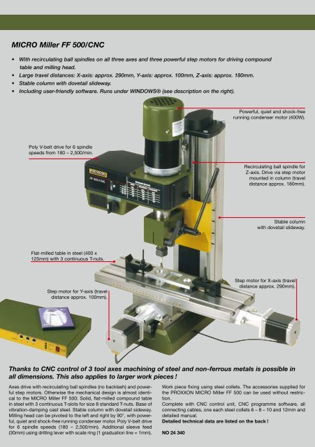 Lathe System PD 400/CNC MICRO Miller FF 500/CNC