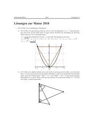 Lösungen zur Matur 2010 - Mathematik